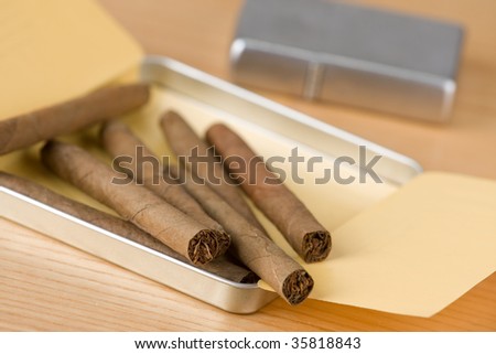 the cuban cigars on table