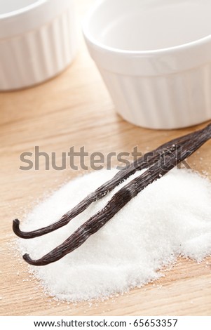 vanilla beans with sugar