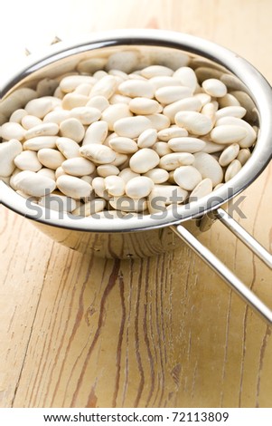 the white beans in colander