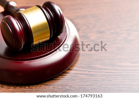 judge gavel on wooden background