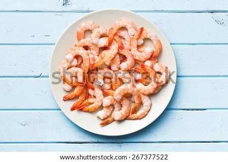 the tasty prawns on plate