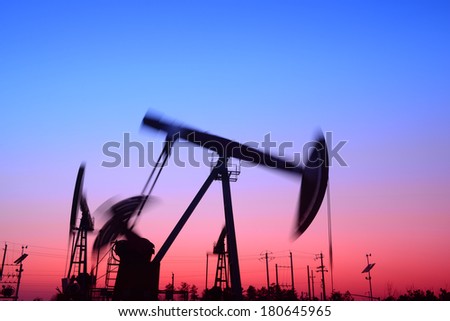 Is operation of pumping unit under the setting sun in oil field