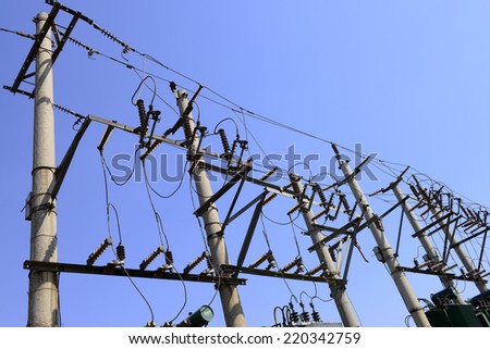 Telegraph poles on intensive low voltage power grid