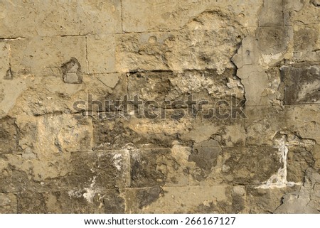 Lay the old brick wall, close-up