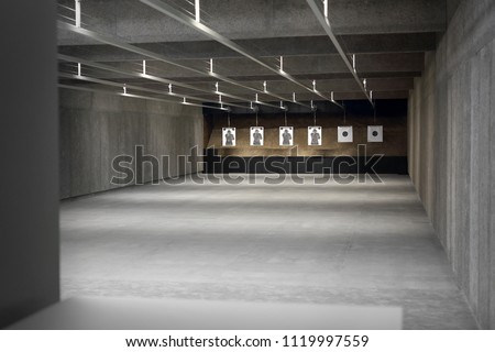 Shooting range. Shields at the shooting range