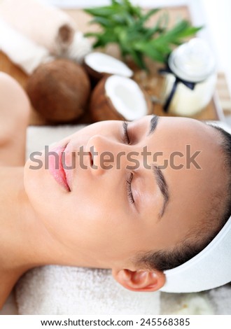 Relaxation, meditation, aromatherapy Wellness & Spa. Figure of a woman in the office of the spa during surgery care.