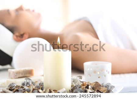 Aromatherapy, relaxation in the wellness clinic. Facials, beauty treatments, natural spa