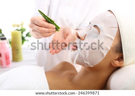 The natural ingredients in cosmetics, aloe vera juice .Facials, beauty treatments, natural spa