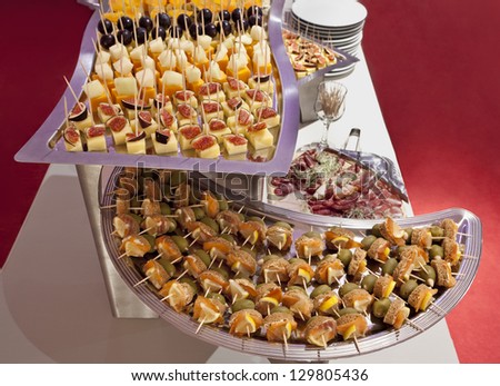 Catering platters of small bites