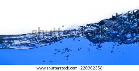 Clean water wave with bubbles. Fresh photograph