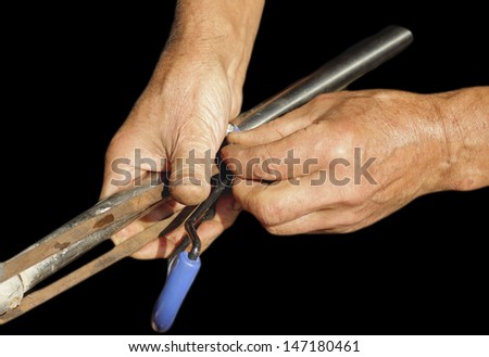 strong men\'s hands repairing tool