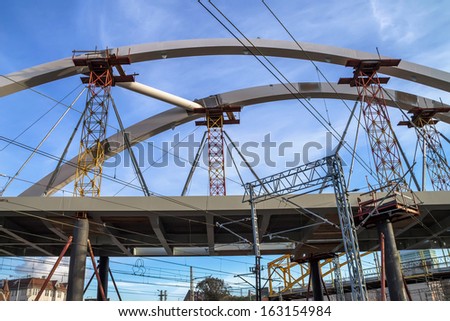 Construction of a bridge at the way New Walowa in Gdansk