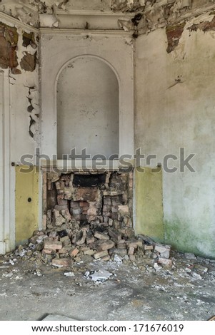 Fireplace damaged an abandoned house