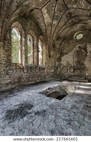 Abandoned chapel aristocratic family in Poland, Europe