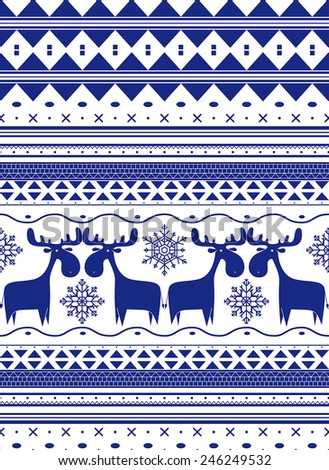 Design reminiscent of the style of the Nordic countries. There are moose, snowflakes and abstract geometric strips.