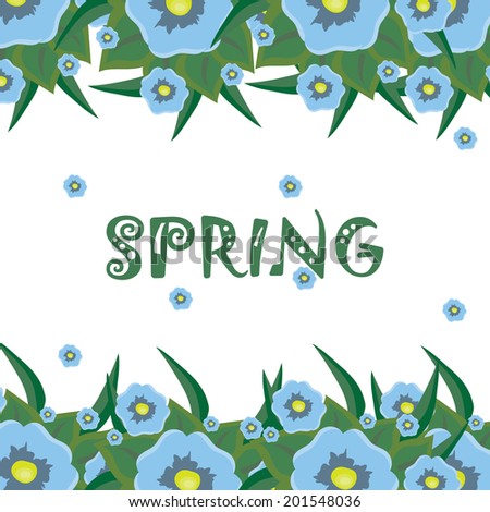 bright floral background with the word spring