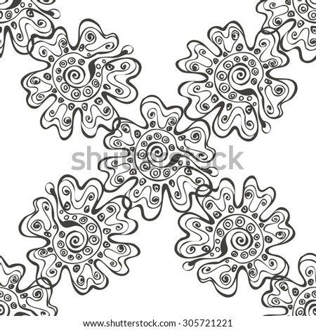 Seamless beautiful pattern. Beautiful white flowers graphics.