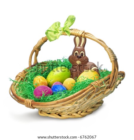 chocolate bunny. chocolate bunny and eggs
