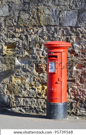 British Royal Mail red post box