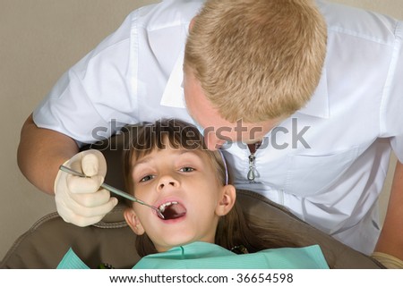 The little girl on reception at the dentist