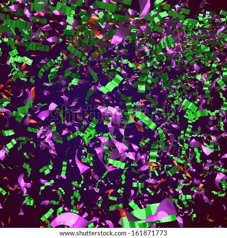 New Years Confetti falling and filling the image. Birthdays or Sport Victories celebrations.
