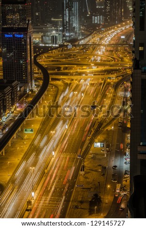 Dubai Street at Night