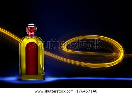 Bottle with light painting