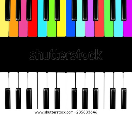 Color Piano isolated on black background