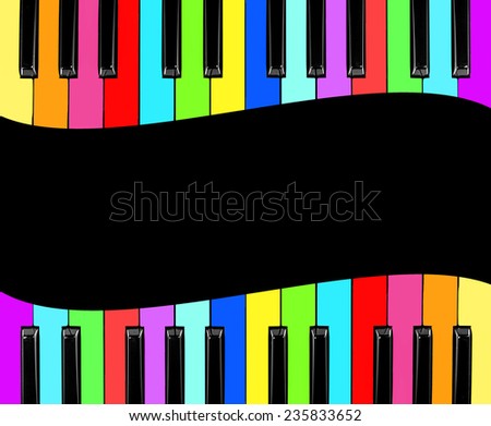 Color Piano isolated on black background