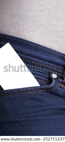 woman in jeans with white ads banner