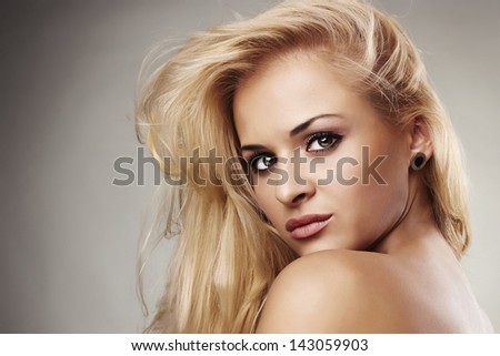 Portrait of beautiful blond woman. your text here