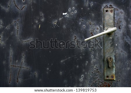 lock door, old metal door with lock