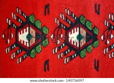 Colorful Serbian peruvian style rug surface handmade carpet, traditional carpet designs
