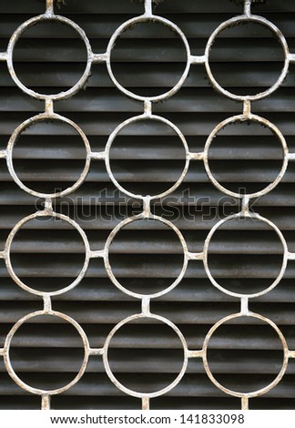 abstract decorative metal protection for windows, metal hearty living with large holes, Metal net circle texture background networks with holes