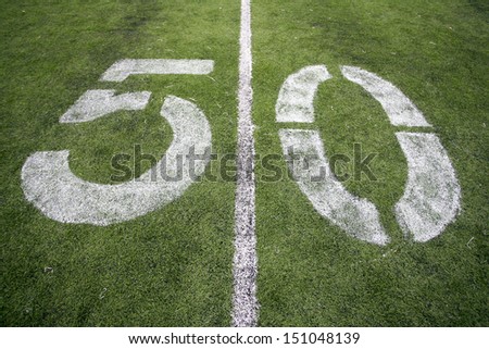American Football field with Yard Line Beyond