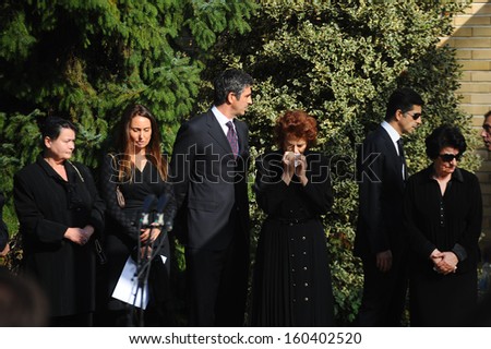 Belgrade, Serbia - October 26, 2013: Family of Jovanka and Tito\'s at the funeral of Jovanka Broz. Jovanka Broz, Yugoslavia\'s former First Lady built by her husband Josip Broz Tito in the House of Flowers mausoleum.