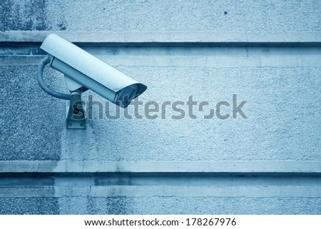 Security Camera on the wall, Private property protection
