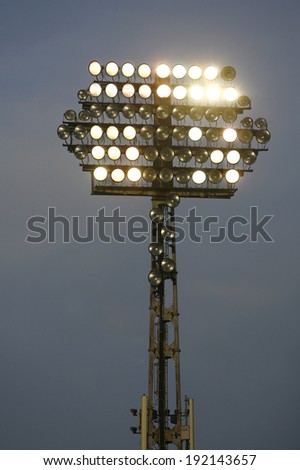 Stadium lights at night for game