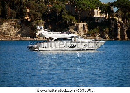 Luxury yacht near the French Riviera