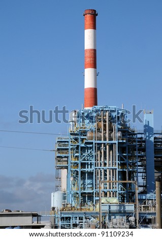 Modern industrial installation at oil refinery