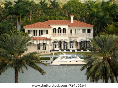 Luxurious waterfront real estate in Miami, Florida
