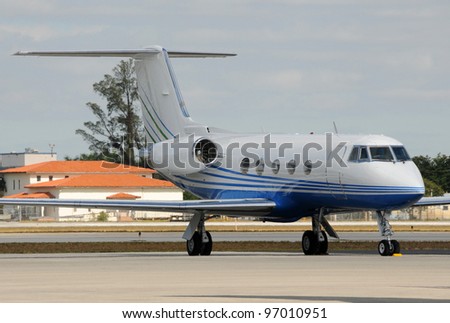 Modern corporate jet airplane for executive travel