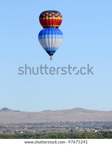 Hot air balloons over the Southwestern desert