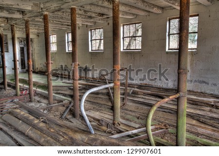 Interior of an abandoned barn in the Delaware Water Gap National Recreation Area