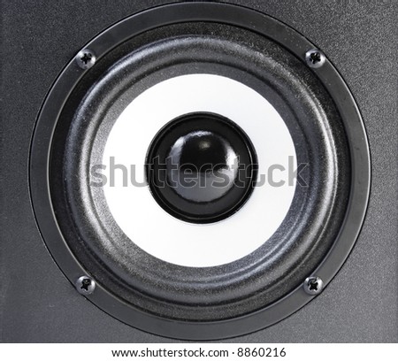 Close up view of audio speaker