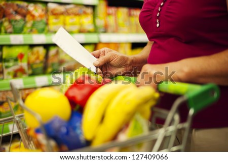 Close-up of shopping list