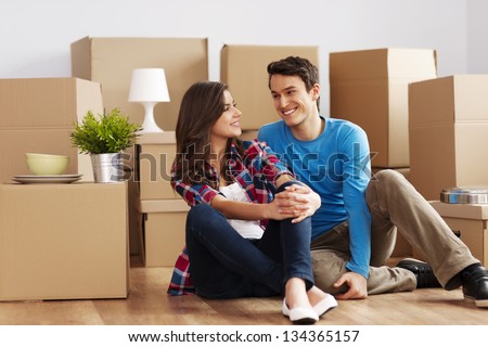 Couple moving in house
