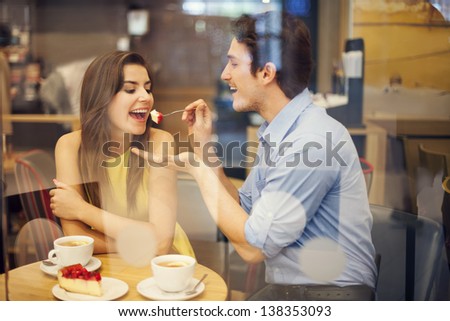 Romantic Dating In Cafe