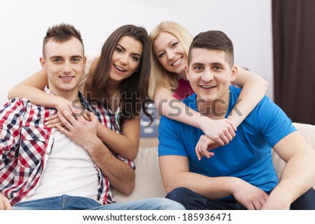 Portrait of smiling friends on double date