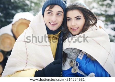 Bonding with another person is the best idea to warm up in winter